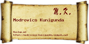 Modrovics Kunigunda névjegykártya